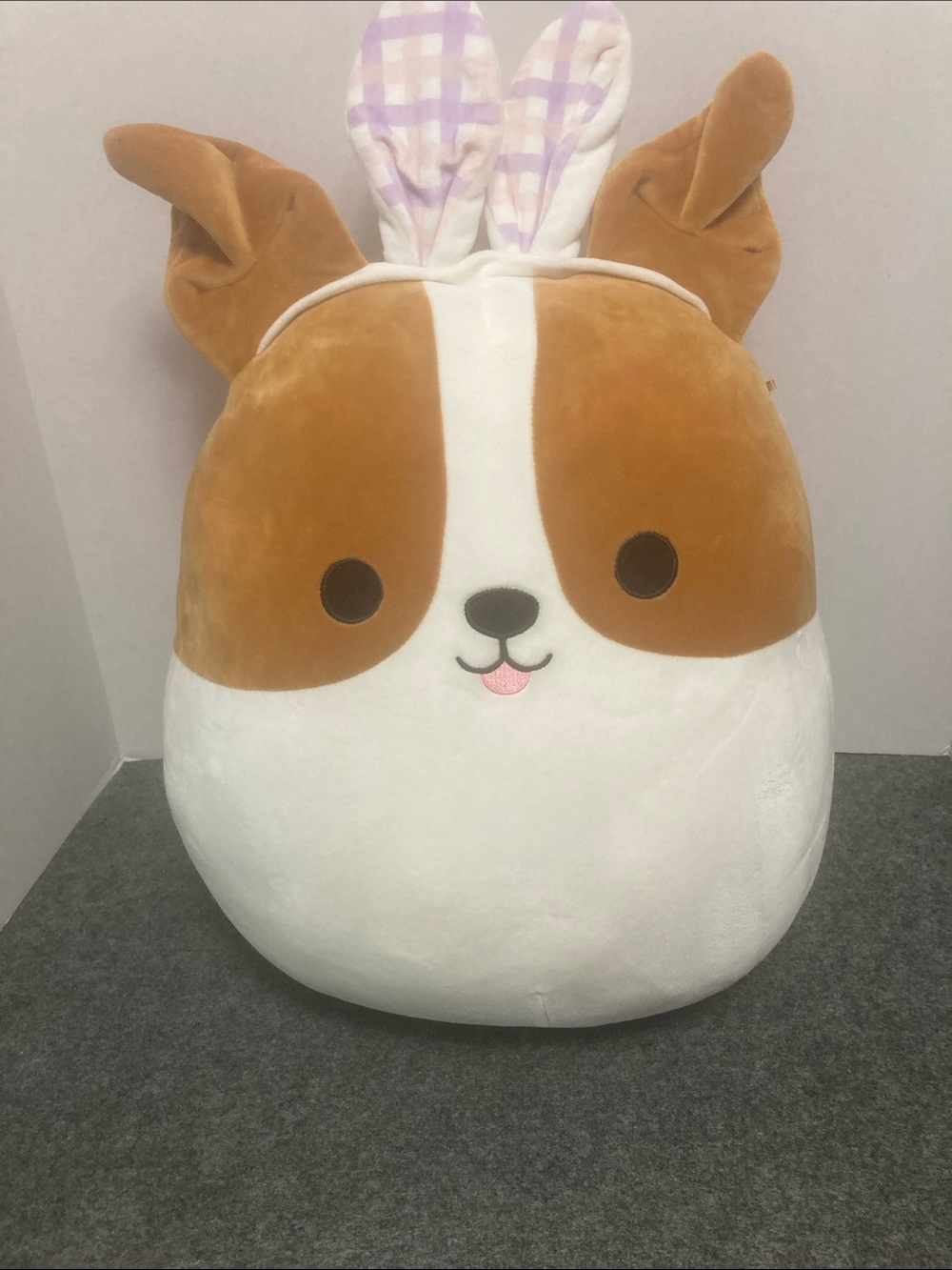 Squishmallo Brenden the Jack Russell Terrier with bunny ears large dog 16”